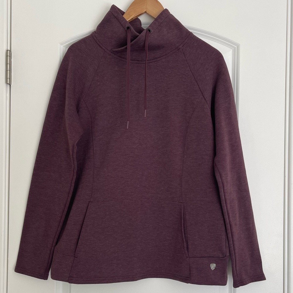 Kühl Women's Freethinkr Pullover Plum Maroon Sweatshirt Kangaroo Pocket Medium